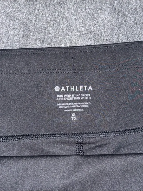 Athleta Run With It Skort High Rise 14" Black Size XL Athleisure Tennis Sporty - Picture 6 of 8